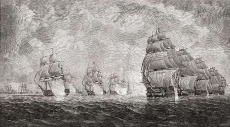 Die Schlacht von Pulo Aura, 1804, aus 