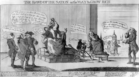Die Kupplerin der Nation oder der Weg, reich zu werden, veröffentlicht von Matthew Darly, 1757
