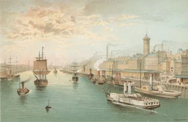 Der Broomielaw, Glasgow - Blick nach Westen