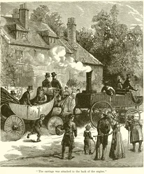 Der Wagen war an das Ende der Lokomotive angehängt