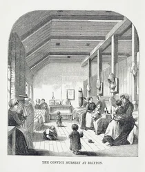 Die Strafgefangenen-Kinderstube in Brixton, aus The Criminal Prisons of London and Scenes of Prison Life von Henry Mayhew (1812-87) und John Binny, 1862