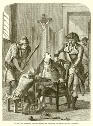 Der Dauphin wird vom Vater getrennt durch Befehl des Revolutionären Komitees