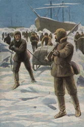 Die Erebus und Terror im Eis