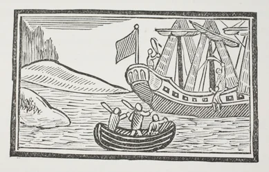 Die Auslandsreisen von Sir John Mandeville, Illustration aus Chap-books des achtzehnten Jahrhunderts von John Ashton, veröffentlicht 1882