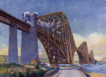Die Forth Bridge, die wunderbarste Brücke der Welt (Lithographie)