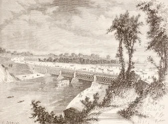 Die Girard Point Brücke (Lithografie)