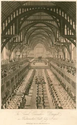 Das große Krönungsbankett von König Georg IV. in der Westminster Hall, 17. Juli 1821