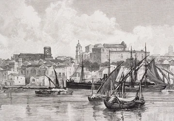 Der Hafen von Brindisi, Italien, aus 