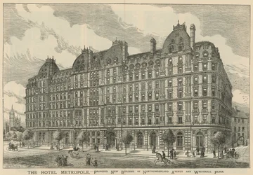 Das Hotel Metropole, vorgeschlagenes neues Gebäude in der Northumberland Avenue und Whitehall Place