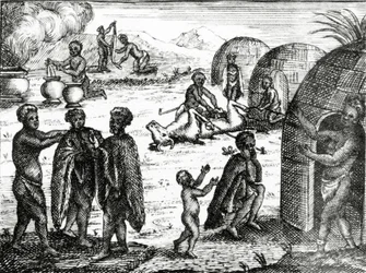 Die Hottentotten verehren ein bestimmtes Insekt, Illustration aus 