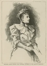 Das Imperial Institute: Madame Albani singt die Nationalhymne bei der Eröffnungszeremonie