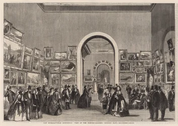 Die Internationale Ausstellung; Blick auf die Gemäldegalerie nach Osten