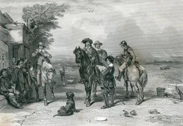 Der König auf seiner Reise zu den Schotten, graviert von Frederick T. Heath, 1844