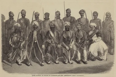 Der Kotwal der Polizei in Lucknow und seine Assistenten