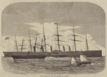 Die Leviathan unter Dampf, mit der Himalaya daneben