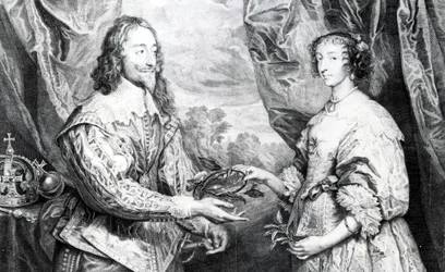 Die Hochzeit von Henrietta und Charles, graviert von G. Vertue nach Van Dyck, 1742
