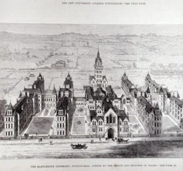 Das Marylebone-Infirmary, Notting Hill, eröffnet von dem Prinzen und der Prinzessin von Wales, aus The Illustrated London News, 7. Februar 1881