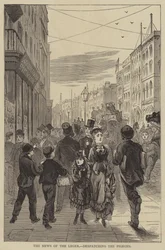 Die Nachricht vom Leger, die Tauben versenden (Gravur)