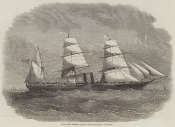 Das neue Dampfschiff "Hudson" des Norddeutschen Lloyd