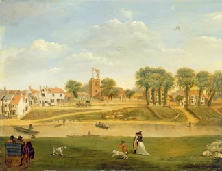 Die alte Pfarrkirche und das Dorf, Hampton-on-Thames, Middlesex