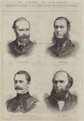 Die Eröffnung des Parlaments, Antragsteller und Unterstützer der Adresse in den beiden Häusern des Parlaments (Gravur)