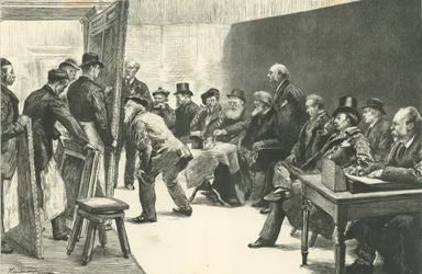 Die Eröffnung der Königlichen Akademie - das Auswahlkomitee bei der Arbeit