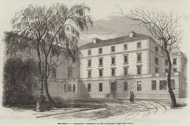 Das Oratorium in Brompton, Außenansicht der Residenz (Gravur)