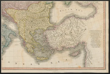 Das Osmanische Reich, Europa, beschreibt alle Änderungen des Territoriums, zusammen mit ihren Abweichungen in den Grenzlinien seiner verschiedenen Reiche und Staaten, vereinbart und bestätigt durch den definitiven Vertrag von Paris, 20. Nov. 1815, veröffen