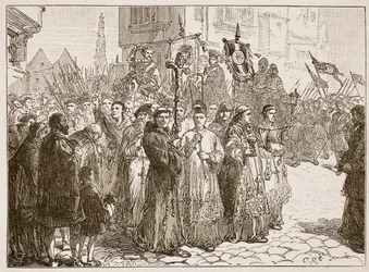 Die Pilgerfahrt der Gnade im Jahr 1536, Illustration aus Cassells Illustrierter Geschichte Englands