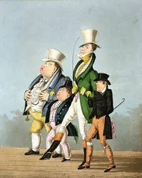 Die Preise - Vollpreis, Halber Preis, Hoher Preis und Niedriger Preis, graviert von George Hunt, veröffentlicht von Thomas McLean, 1827