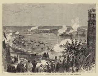 Der Prinz von Wales in Malta, Ankunft der "Serapis" im Hafen