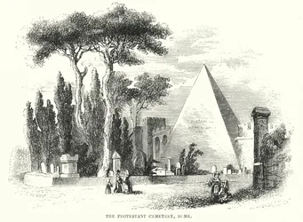 Der protestantische Friedhof, Rom (Gravur)