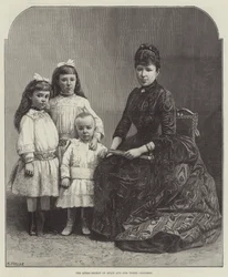 Die Regentin von Spanien und ihre drei Kinder (Stich)