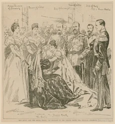 Die Königin und die königliche Braut, ein Vorfall in der Kapelle nach der Hochzeitszeremonie, 23. Juli 1896