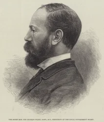 Der ehrenwerte Sir Charles Dilke, Baronet, MP, Präsident des Gemeindeverwaltungsamtes
