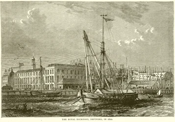 Die Königliche Werft, Deptford, 1810