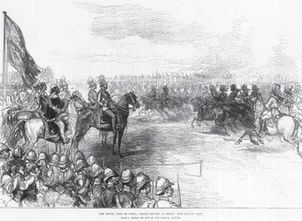 Der königliche Besuch in Indien: Große Parade in Delhi, der Galopp