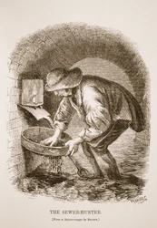 Der Kanalisationsjäger, nach dem Daguerreotypie von Richard Beard, Illustration aus London Labour and London Poor von Henry Mayhew, veröffentlicht 1862