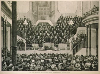 Der Zustand Irlands: Das Treffen der Grundbesitzer im Ausstellungsgebäude, Dublin
