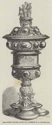 Der Swiney-Bequest-Silberpokal, entworfen von D. Maclise, RA (Stich)
