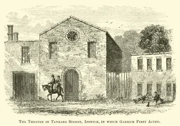 Das Theater in der Tankard Street, Ipswich, in dem Garrick erstmals auftrat