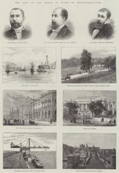 Der Besuch des Prinzen von Wales in Newcastle-on-Tyne (Stich)