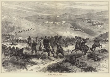 Der Krieg, Schlacht von Taghir (Gravur)