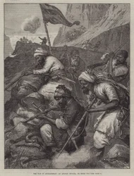 Der Krieg in Afghanistan, ein afghanischer Sungha oder Gewehrgrube (Gravur)