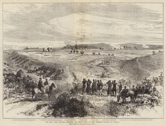 Der Krieg, das Gravitza-Reduit und der rechte Flügel der türkischen Position bei Plewna (Gravur)