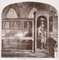 Die Wachsfiguren in der Westminster Abbey, ca. 1880
