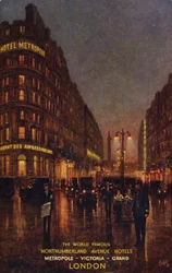 Die weltberühmten Northumberland Avenue Hotels, Metropole, Victoria, Grand, London