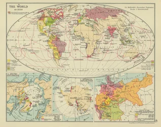 Die Welt im Jahr 1830 (Farblithografie)