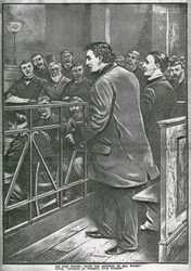 Die Verhaftung von Oscar Wilde: Wilde im Dock