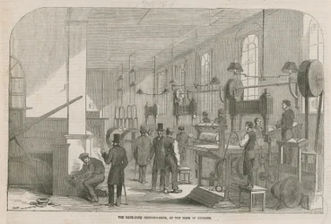 Der Druckraum für Banknoten